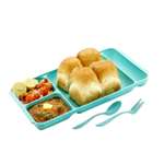 4 Compartment Dish with Spoon and Fork